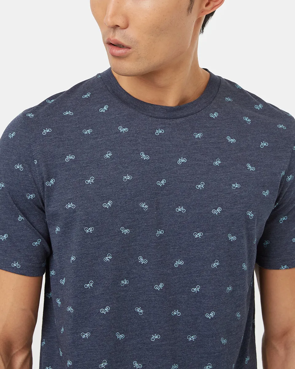 Bike Around Print T-Shirt (Midnight Blue Heather/Tourmaline) sold by tentree product image thumbnail 4