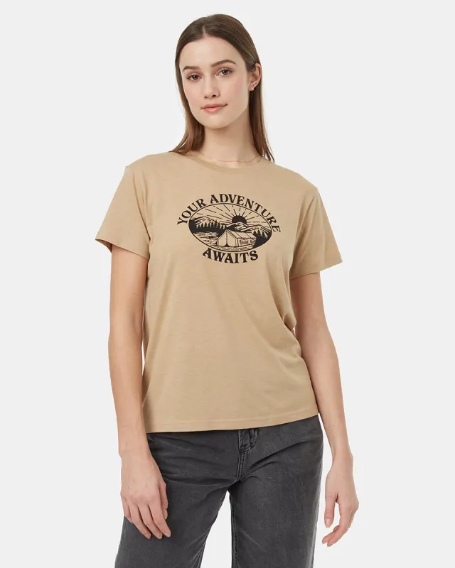 Outdoors Awaits T-Shirt sold by tentree
