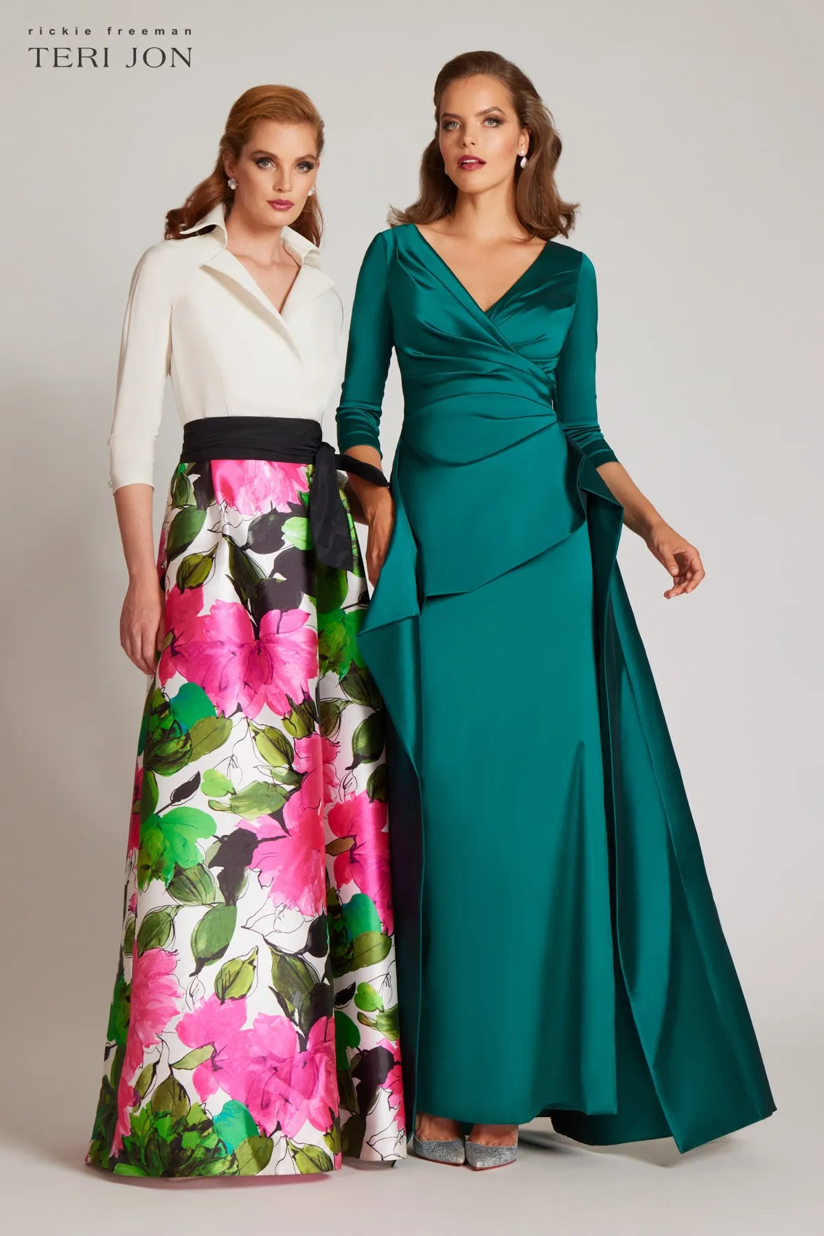 Taffeta Floral Mikado Shirtdress sold by Teri Jon product image thumbnail 4