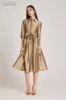 Taffeta Shirtdress With Beaded Placket sold by Teri Jon