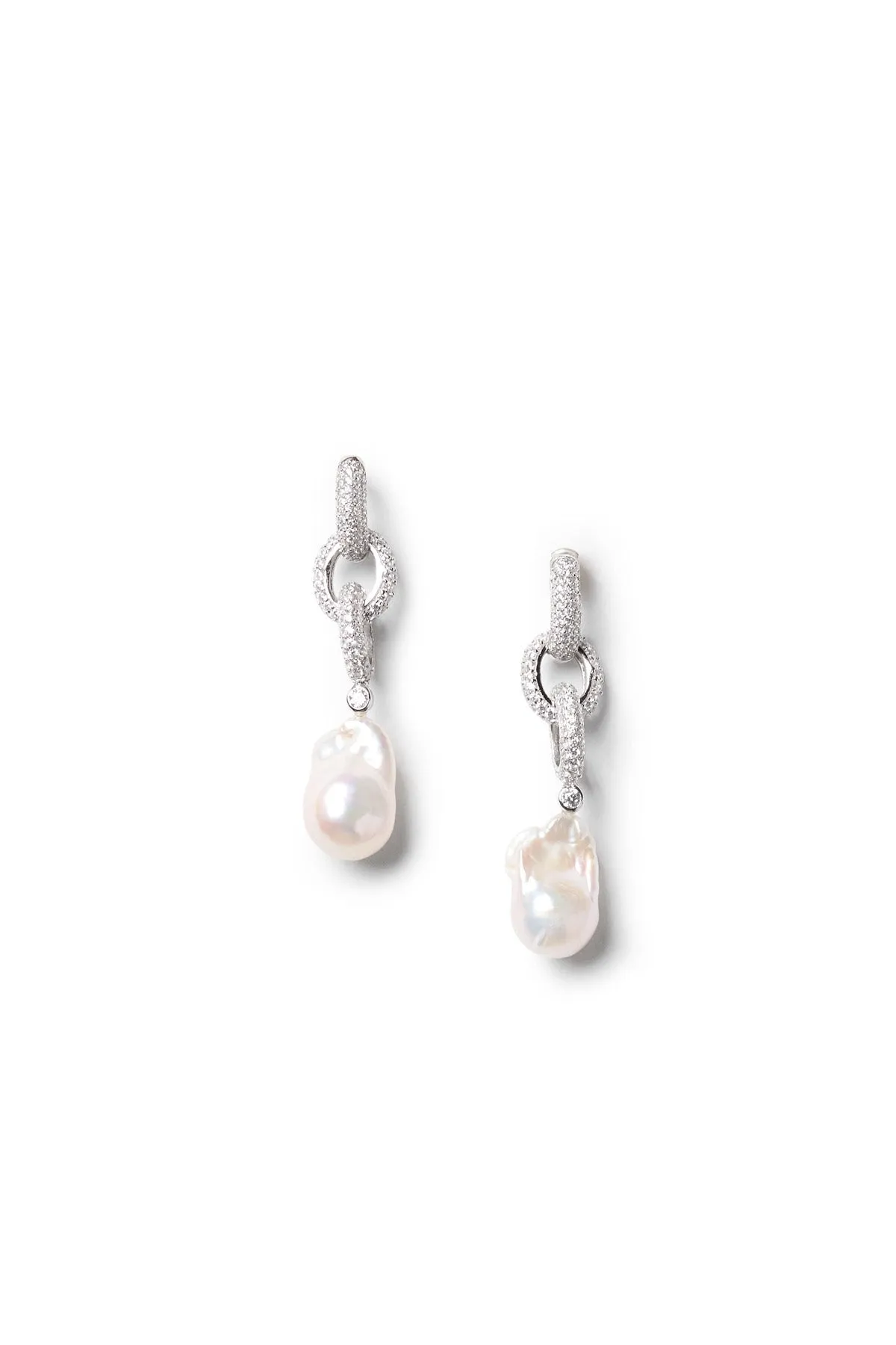 Pearl Link Drop Earrings sold by Teri Jon