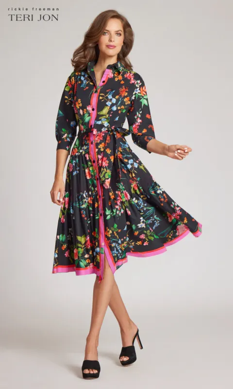 Floral Flounce Hem Shirt Dress sold by Teri Jon
