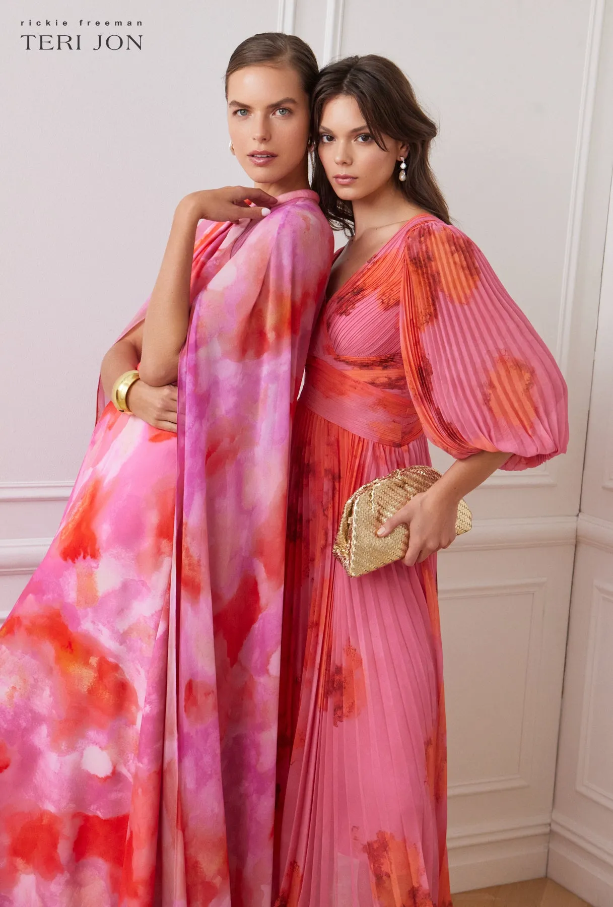 Printed Chiffon Pleated Full Sleeve Dress sold by Teri Jon product image thumbnail 5