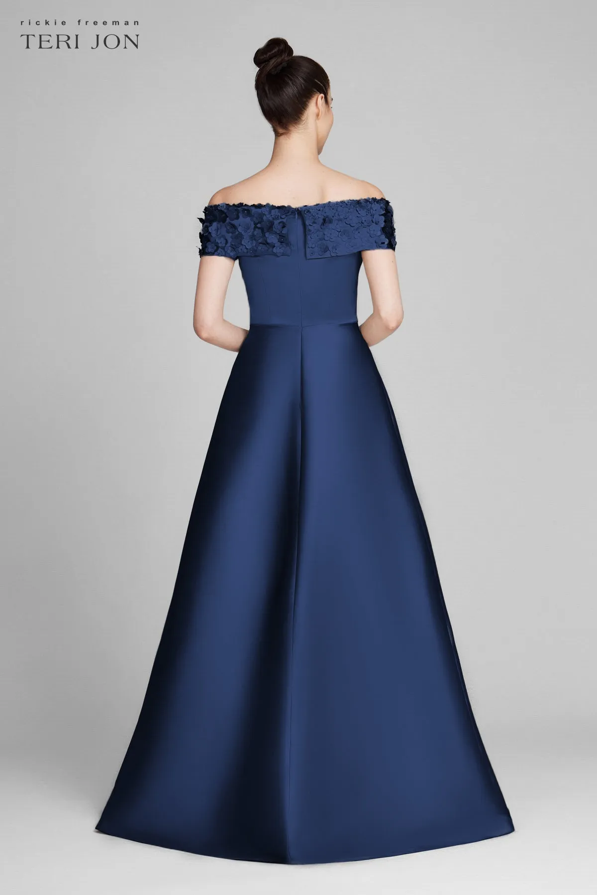 Off Shoulder Stretch Gazar Gown sold by Teri Jon product image thumbnail 3