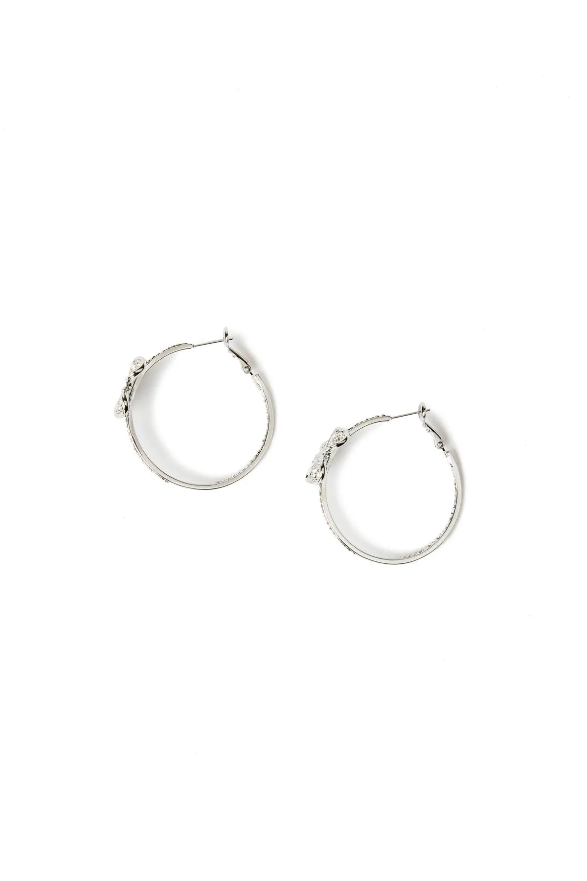 Rhinestone Flower Hoop Earrings sold by Teri Jon product image thumbnail 2