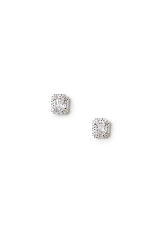 Emerald Cut Crystal Stud Earrings made by Teri Jon