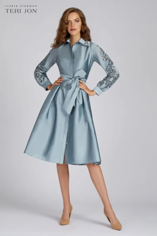 Taffeta Eyelet Collar and Sleeve Shirt Dress sold by Teri Jon