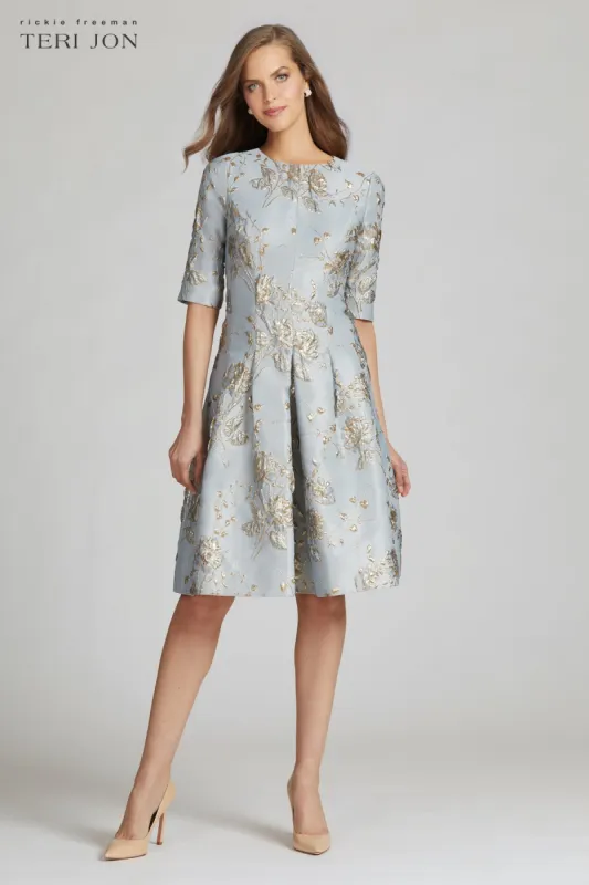 Jacquard 3/4 Sleeve Aline Dress sold by Teri Jon