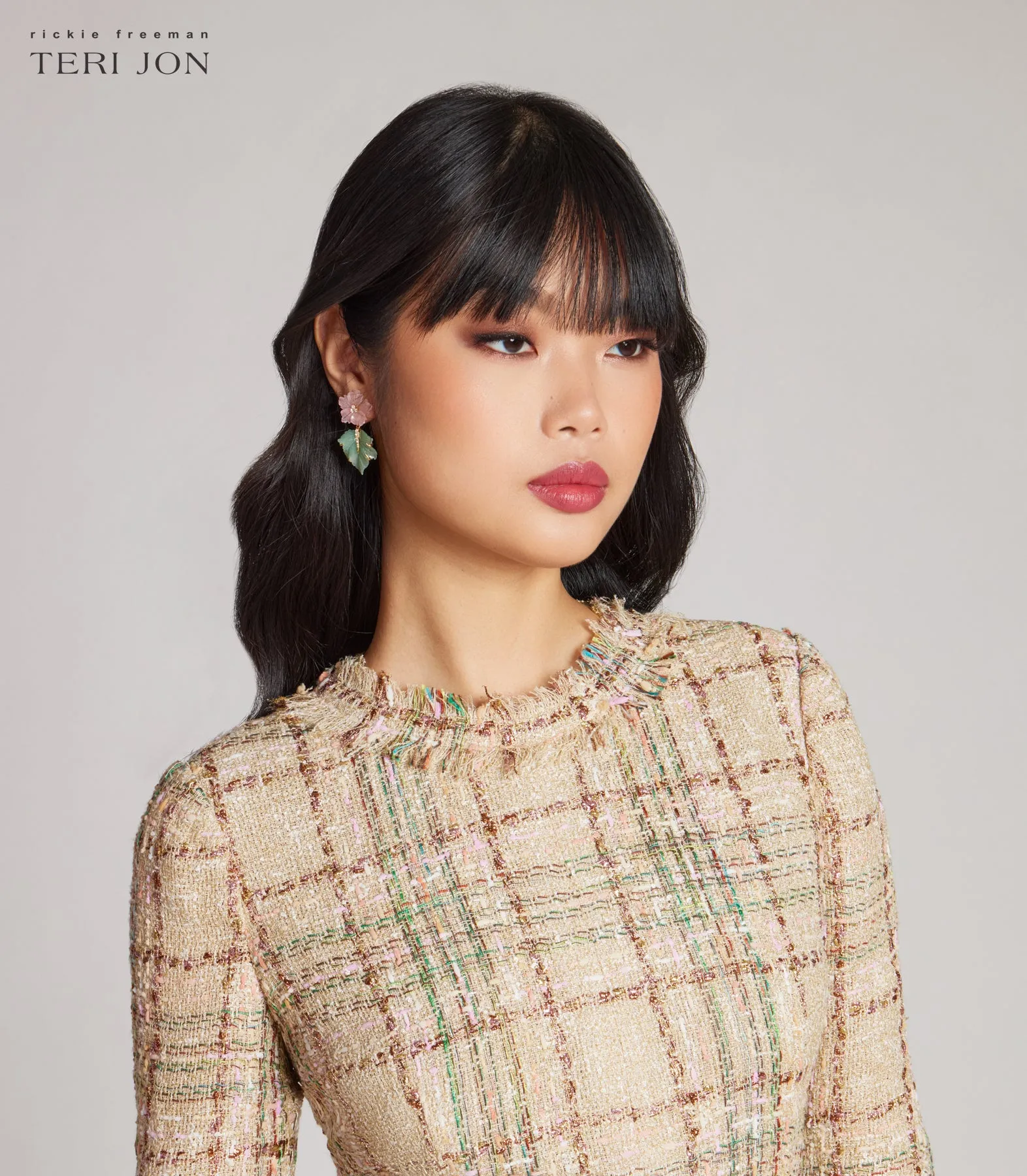 Adventurine Leaf Drop Earrings sold by Teri Jon product image thumbnail 3