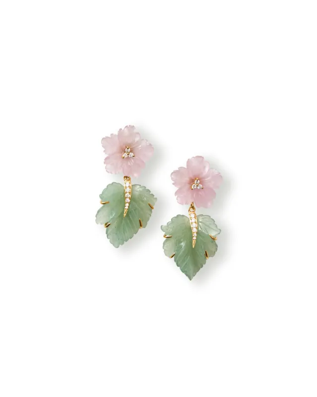 Adventurine Leaf Drop Earrings sold by Teri Jon