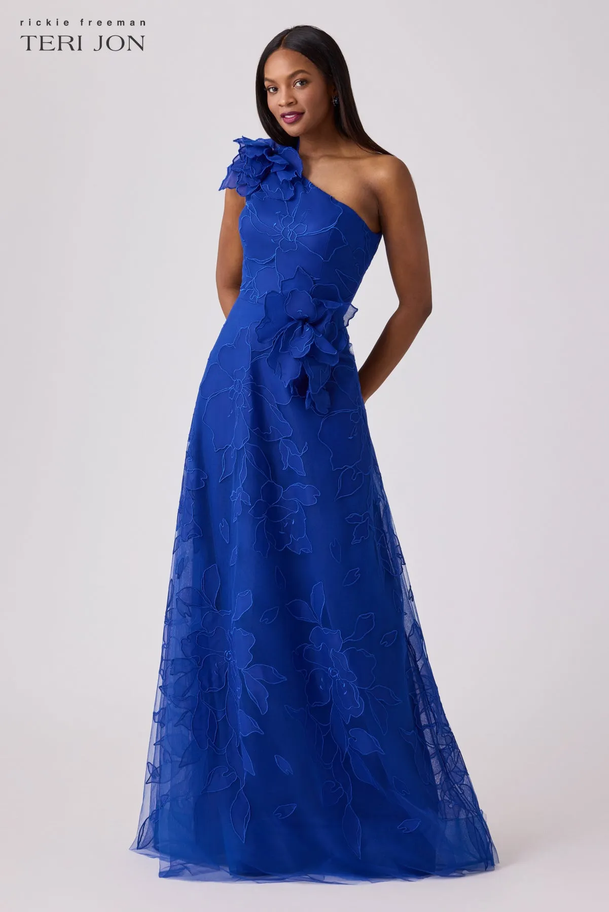 Embroidered Tulle Organza Formal Gown sold by Teri Jon product image thumbnail 3