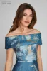 Large Floral Pattern Jacquard Off the Shoulder Gown sold by Teri Jon