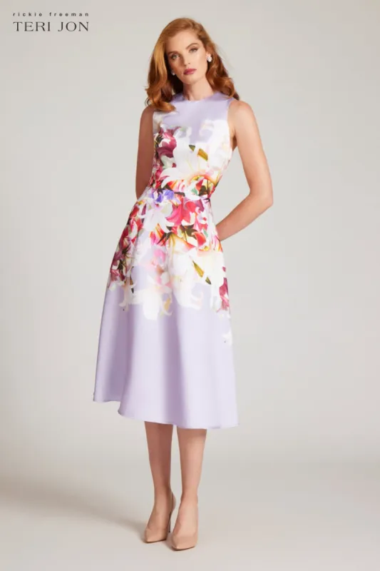 Floral Border Pattern Gazar Dress sold by Teri Jon