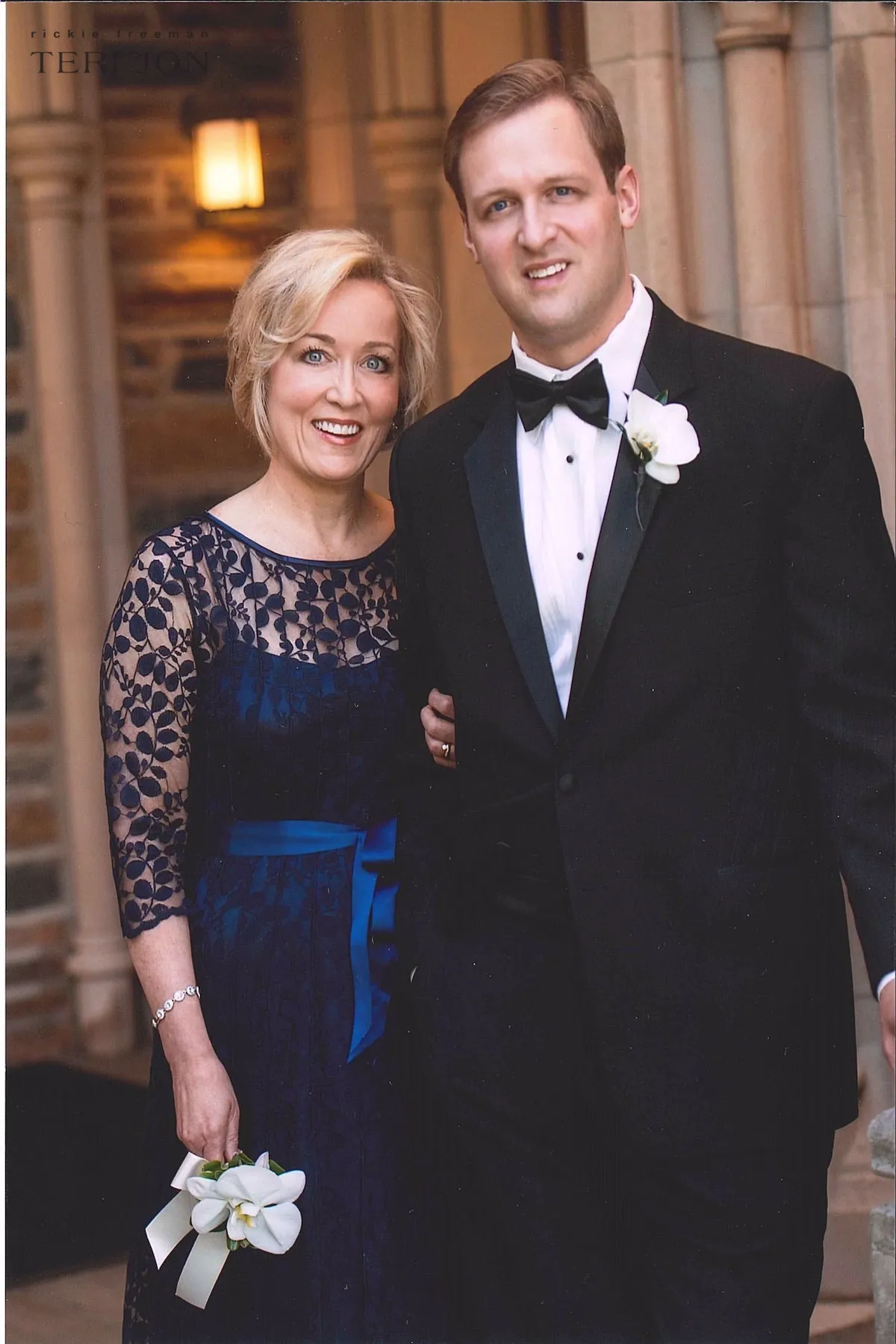 3/4 Sleeve Lace Fit And Flare Dress with Bow sold by Teri Jon product image thumbnail 4