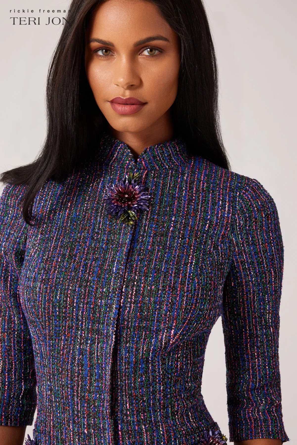 Metallic Tweed Beaded Dress sold by Teri Jon product image thumbnail 2