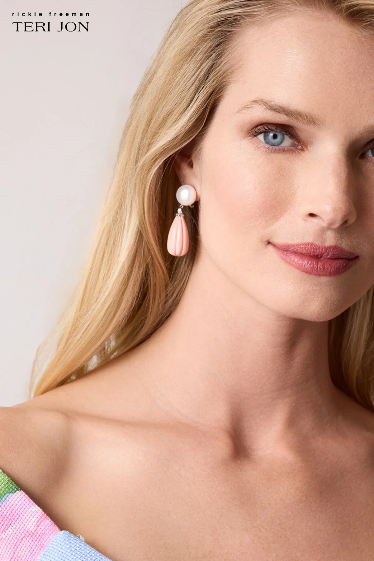 Oval Pearl Colored Earrings sold by Teri Jon product image thumbnail 2