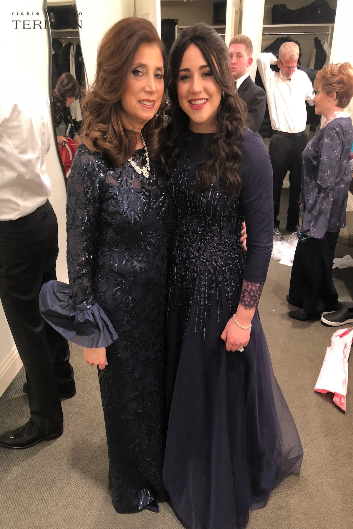 Long Bell Sleeve Sequin Sheath Gown sold by Teri Jon product image thumbnail 5