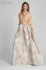 Taffeta Shirt Gown With Jacquard Floral Skirt sold by Teri Jon