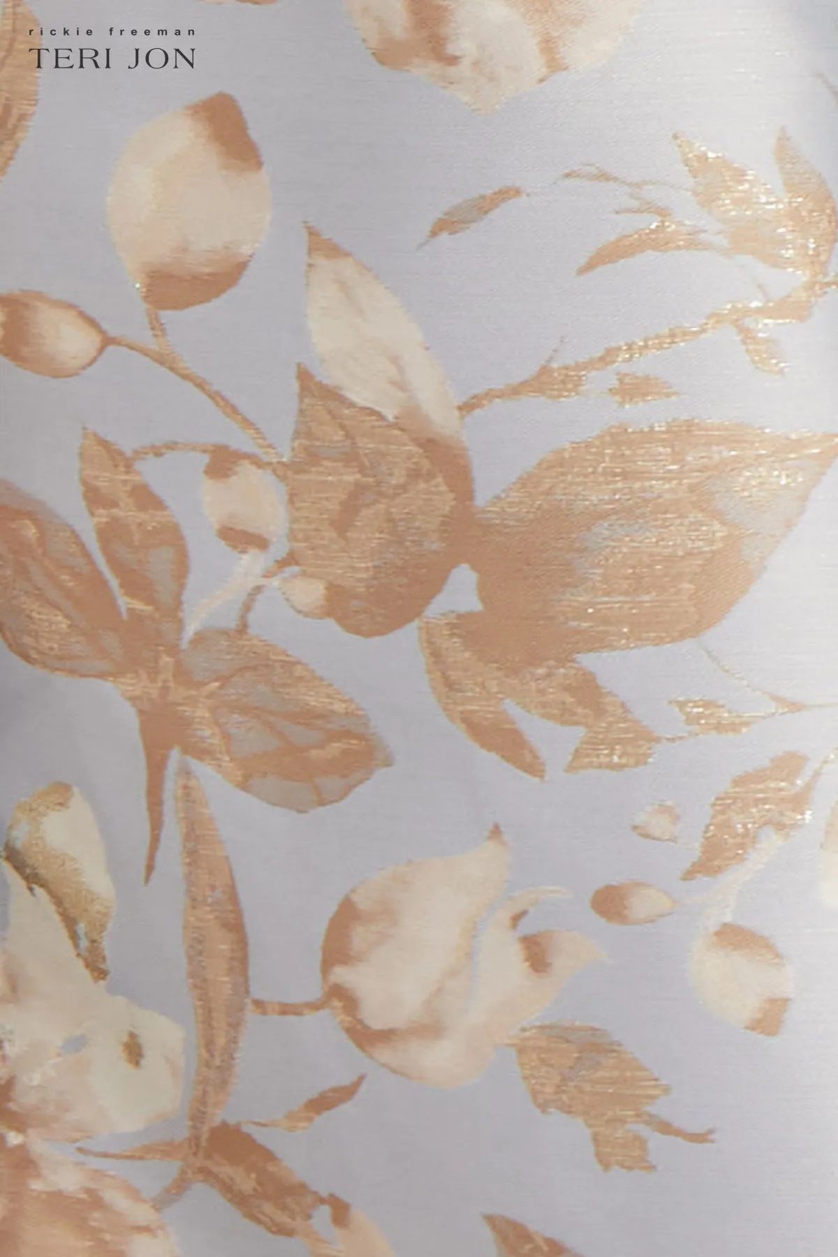 Taffeta Shirt Gown With Jacquard Floral Skirt sold by Teri Jon product image thumbnail 4