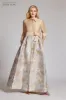 Taffeta Shirt Gown With Jacquard Floral Skirt sold by Teri Jon