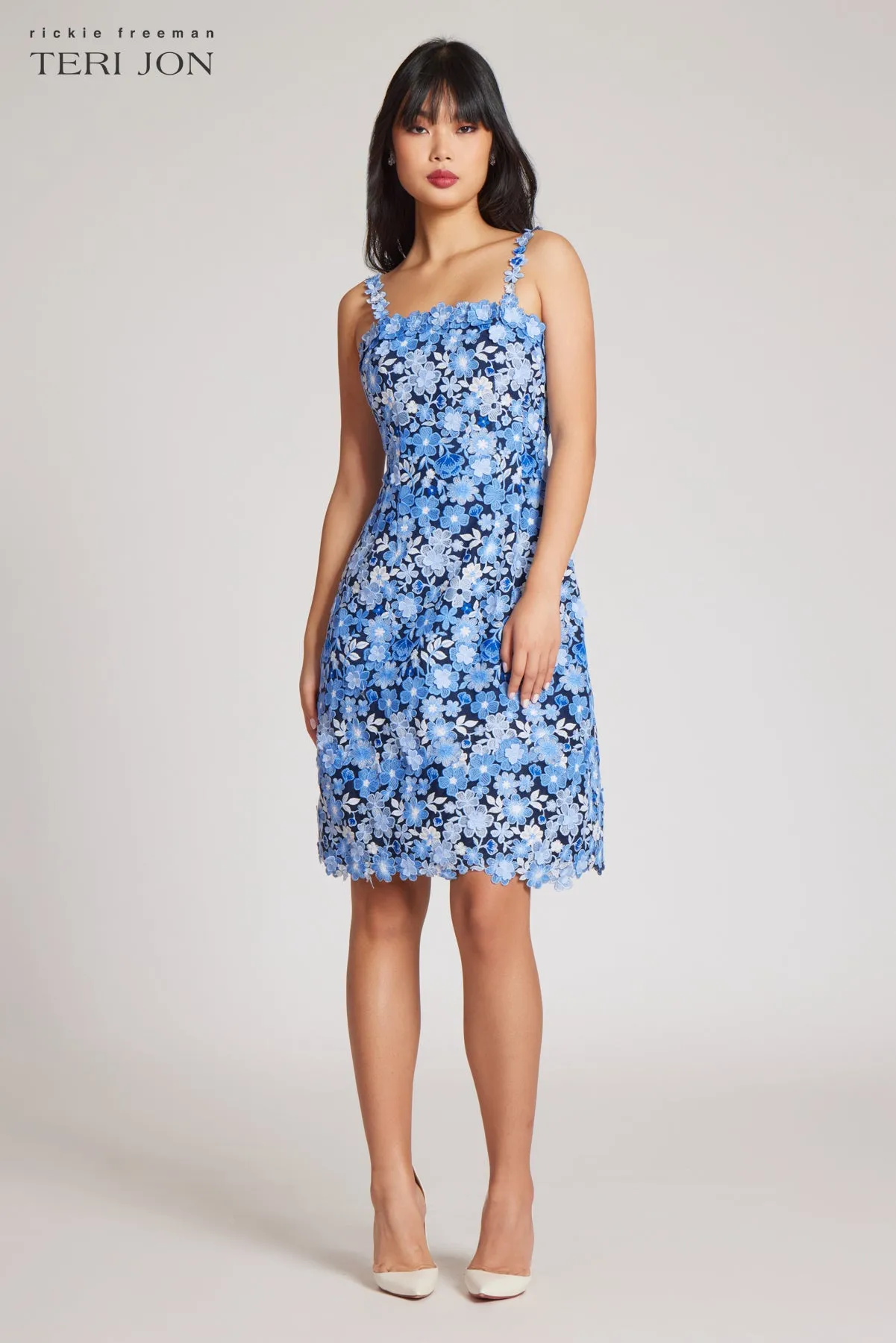 Embroidered Floral Lace Slip Dress sold by Teri Jon