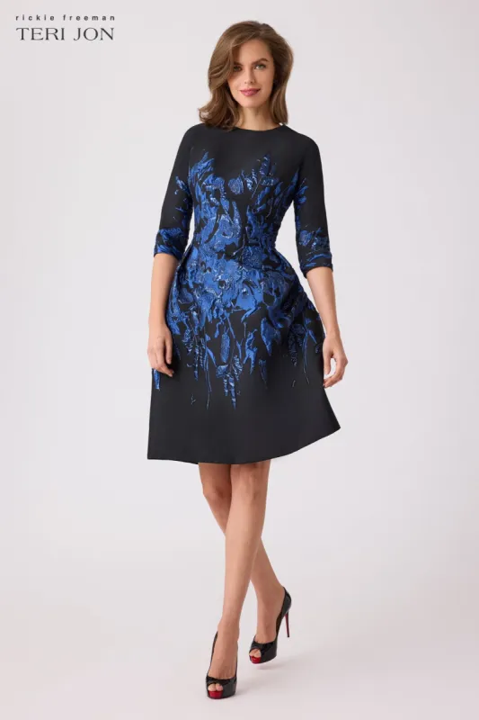 Jacquard Fit N Flare Cocktail Dress sold by Teri Jon