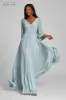 Chiffon Puff Sleeve Pleated VNeck Gown sold by Teri Jon