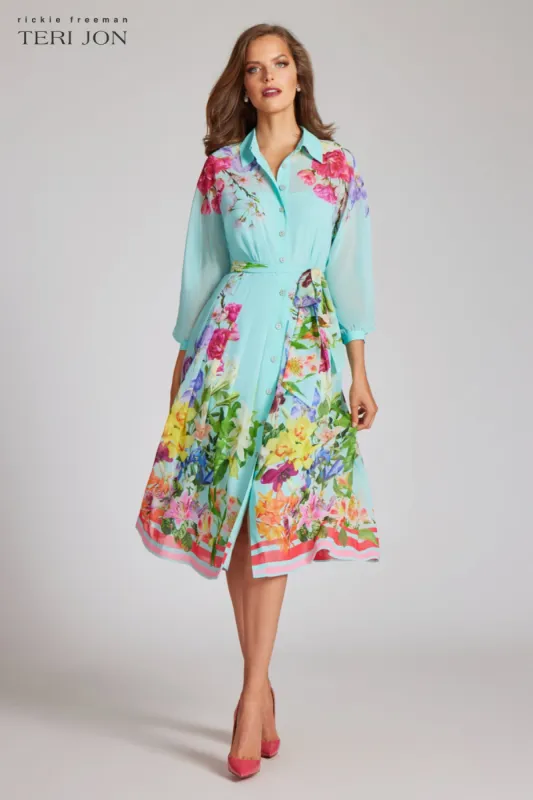 Floral Multi Print Shirt Dress sold by Teri Jon