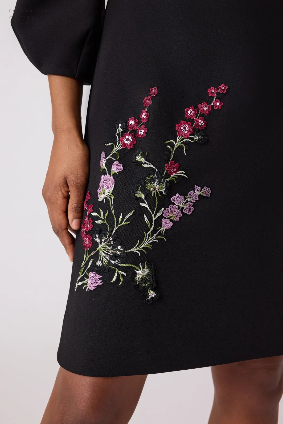 Floral Crepe Applique Dress sold by Teri Jon product image thumbnail 4