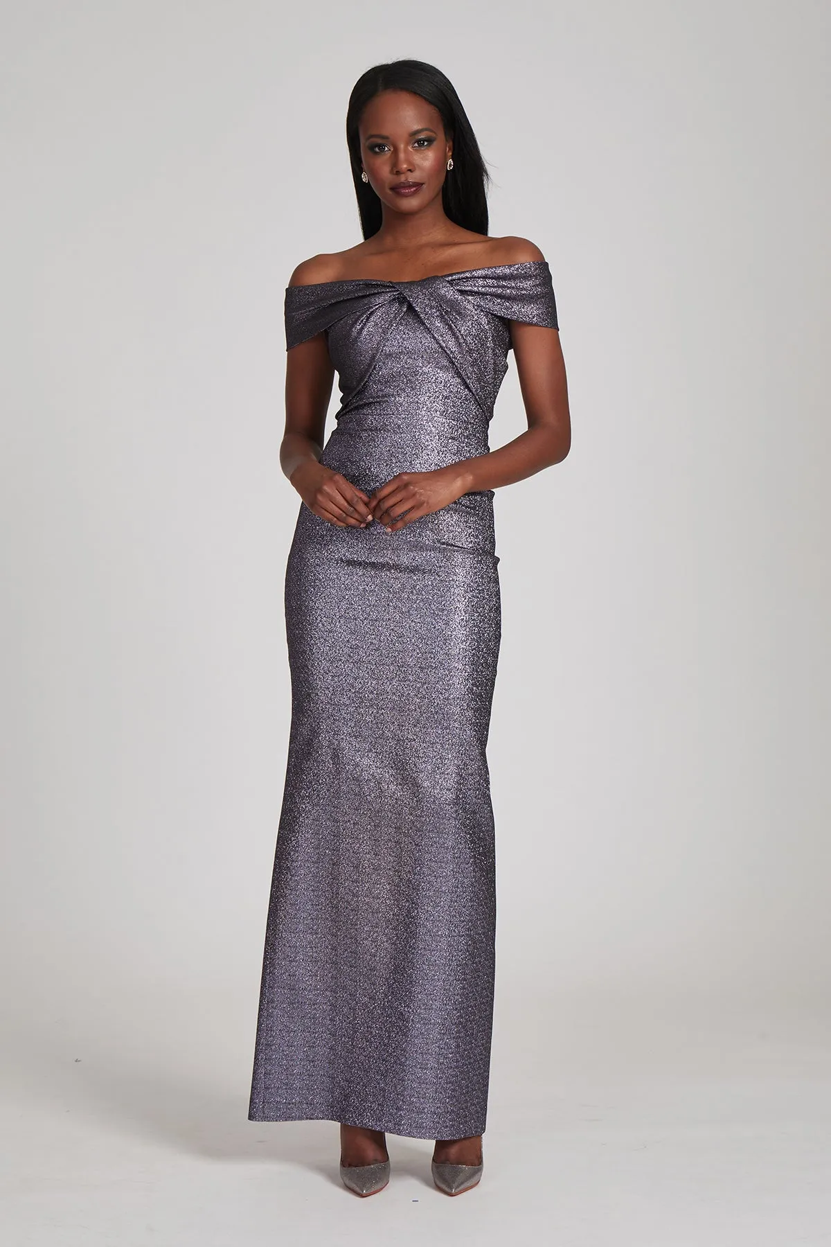 Metallic Twist Front Gown sold by Teri Jon product image thumbnail 4