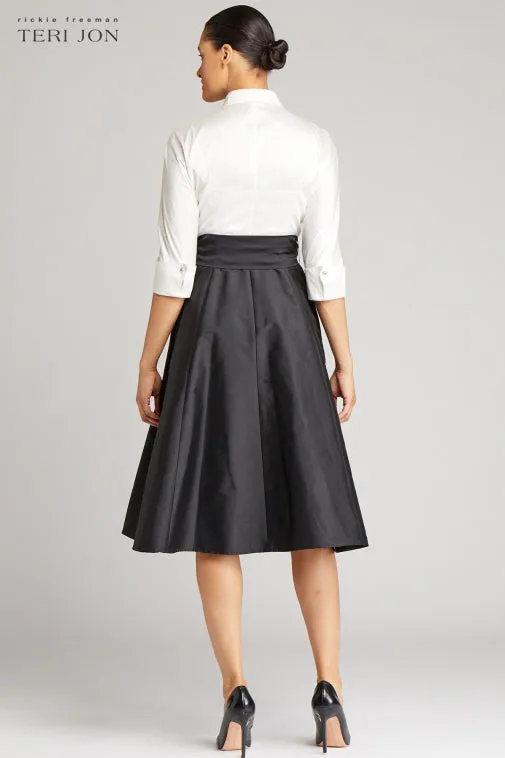 Color Block Taffeta Shirtdress sold by Teri Jon product image thumbnail 3