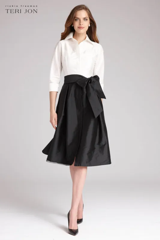 Color Block Taffeta Shirtdress sold by Teri Jon