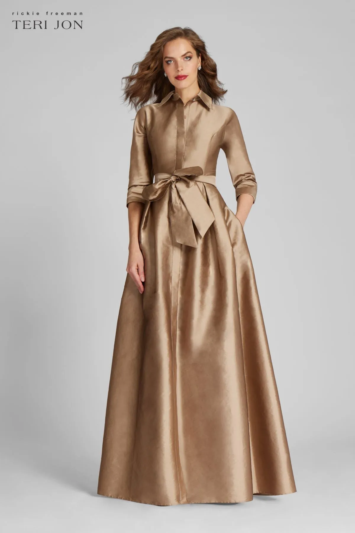 Taffeta Shirt Waist Gown sold by Teri Jon