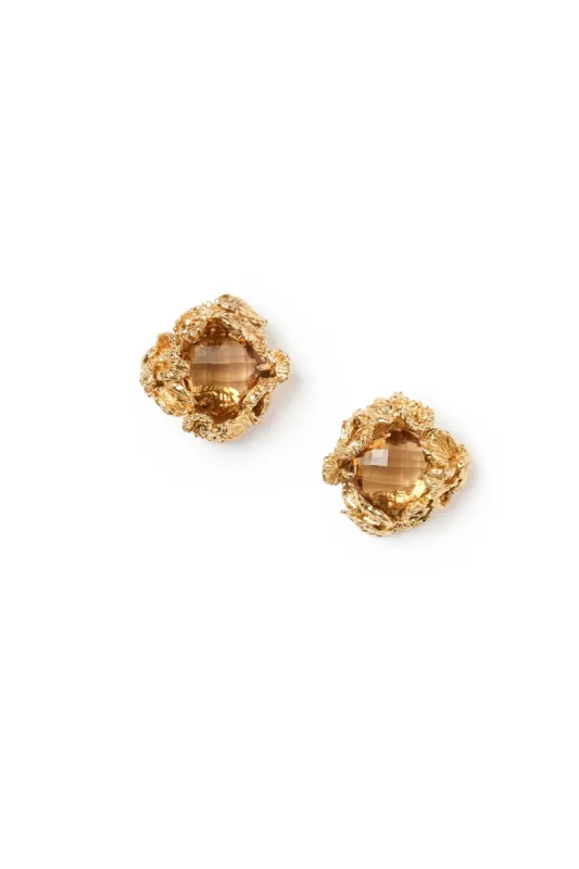 Gold Stud Earrings sold by Teri Jon
