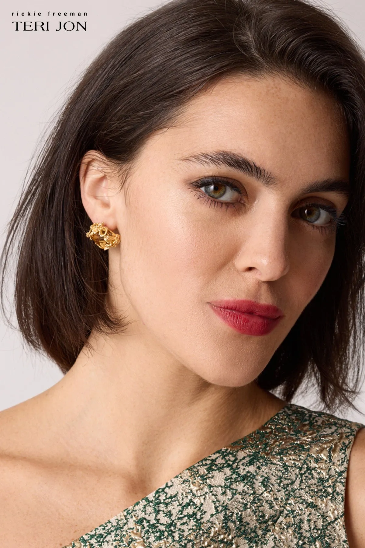 Gold Stud Earrings sold by Teri Jon product image thumbnail 2