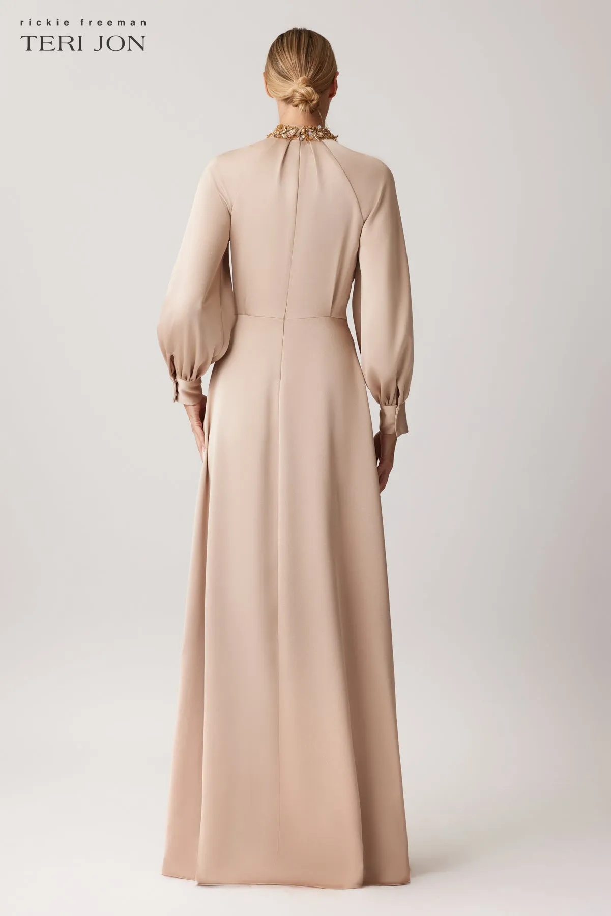 Crepe Back Satin A-line Evening Gown sold by Teri Jon product image thumbnail 4