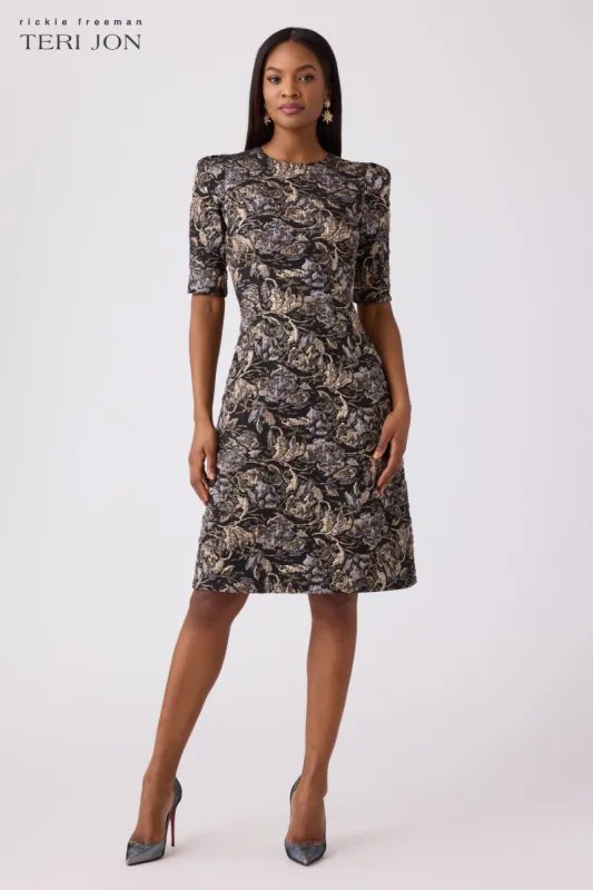 Textured Jacquard Fit And Flare Dress sold by Teri Jon