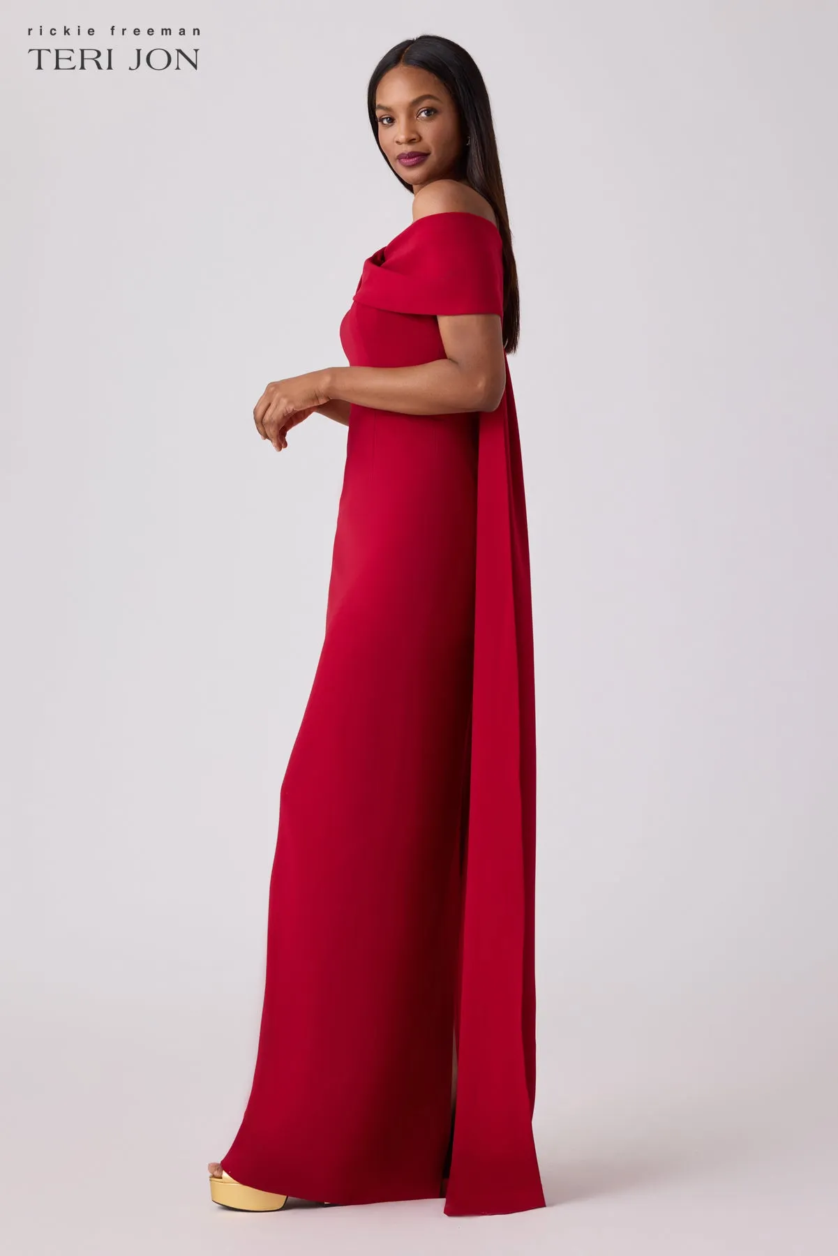 Formal Crepe Train Evening Gown sold by Teri Jon product image thumbnail 3