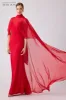 Crepe Slip Bodice Gown With Chiffon Cape Overlay sold by Teri Jon