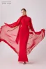 Crepe Slip Bodice Gown With Chiffon Cape Overlay sold by Teri Jon