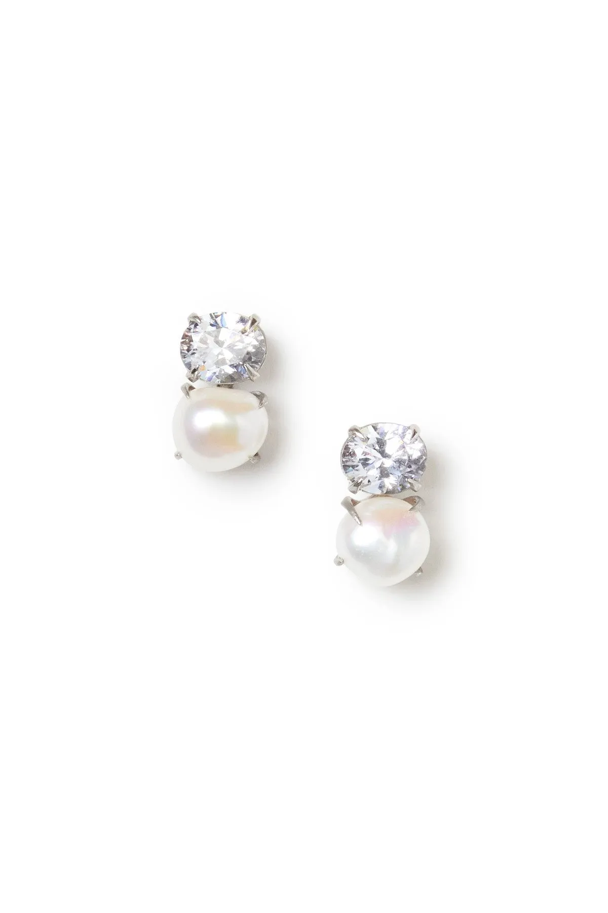 White Pearl Earrings sold by Teri Jon