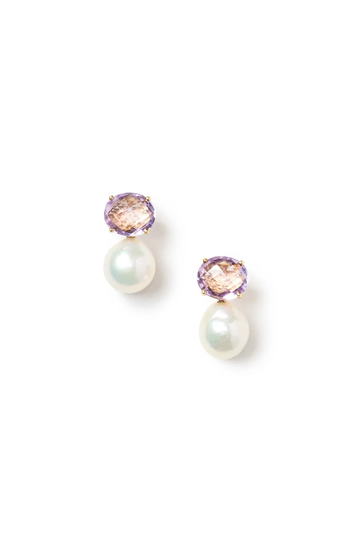 Amethyst Pearl Drop Earrings sold by Teri Jon