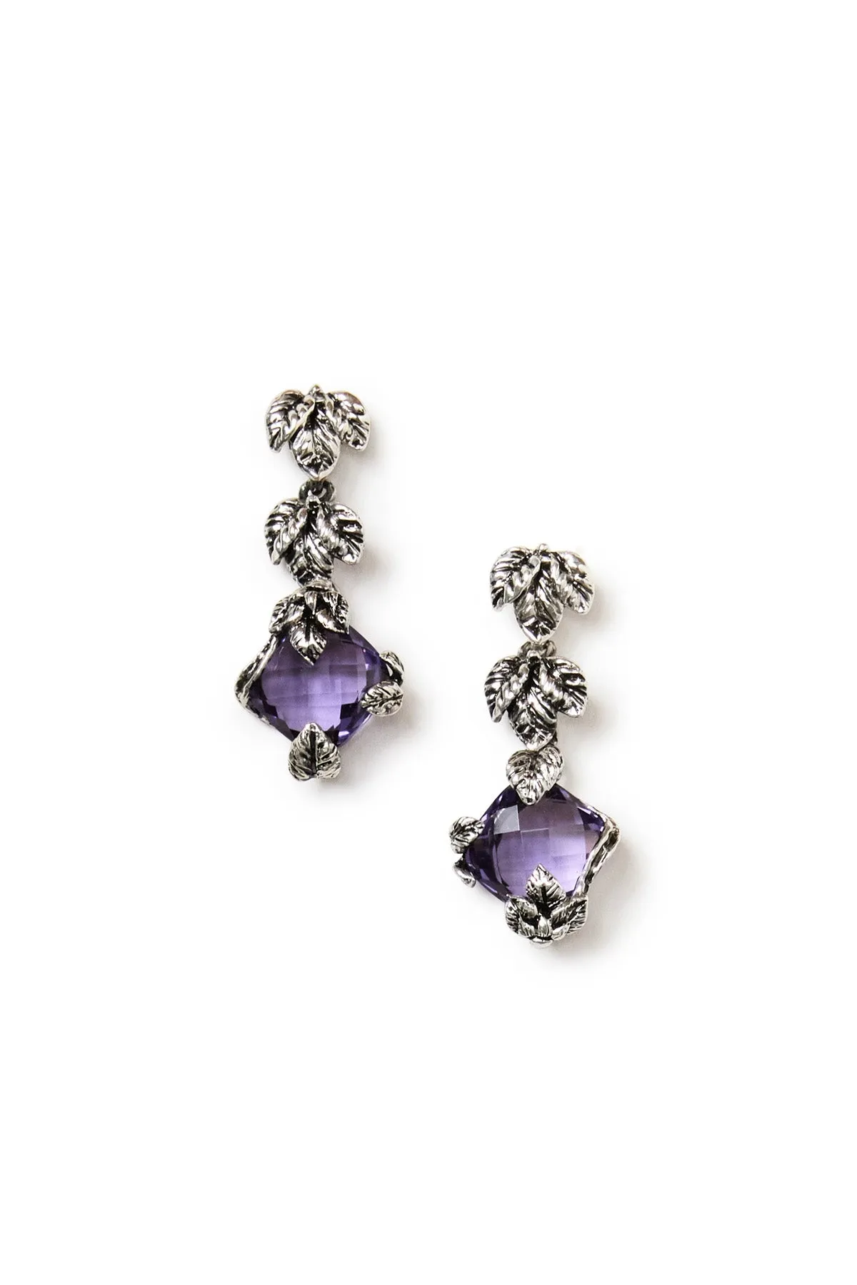 Pendant Earrings with Amethyst Crystal sold by Teri Jon