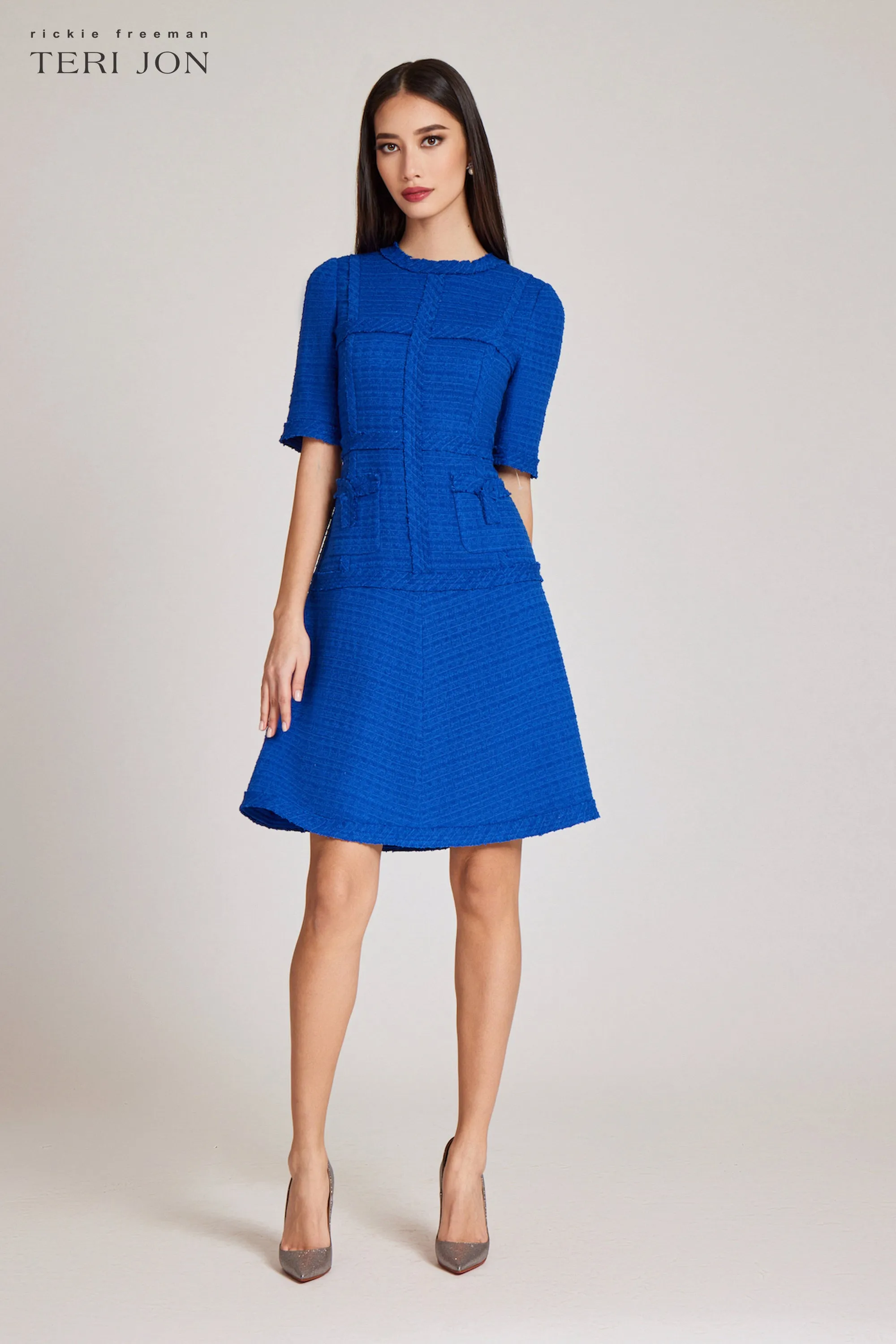 Tweed Geometric Stripe Dress sold by Teri Jon