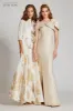 Metallic Jacquard Asymmetrical Gown sold by Teri Jon