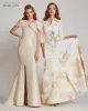 Metallic Jacquard Asymmetrical Gown sold by Teri Jon