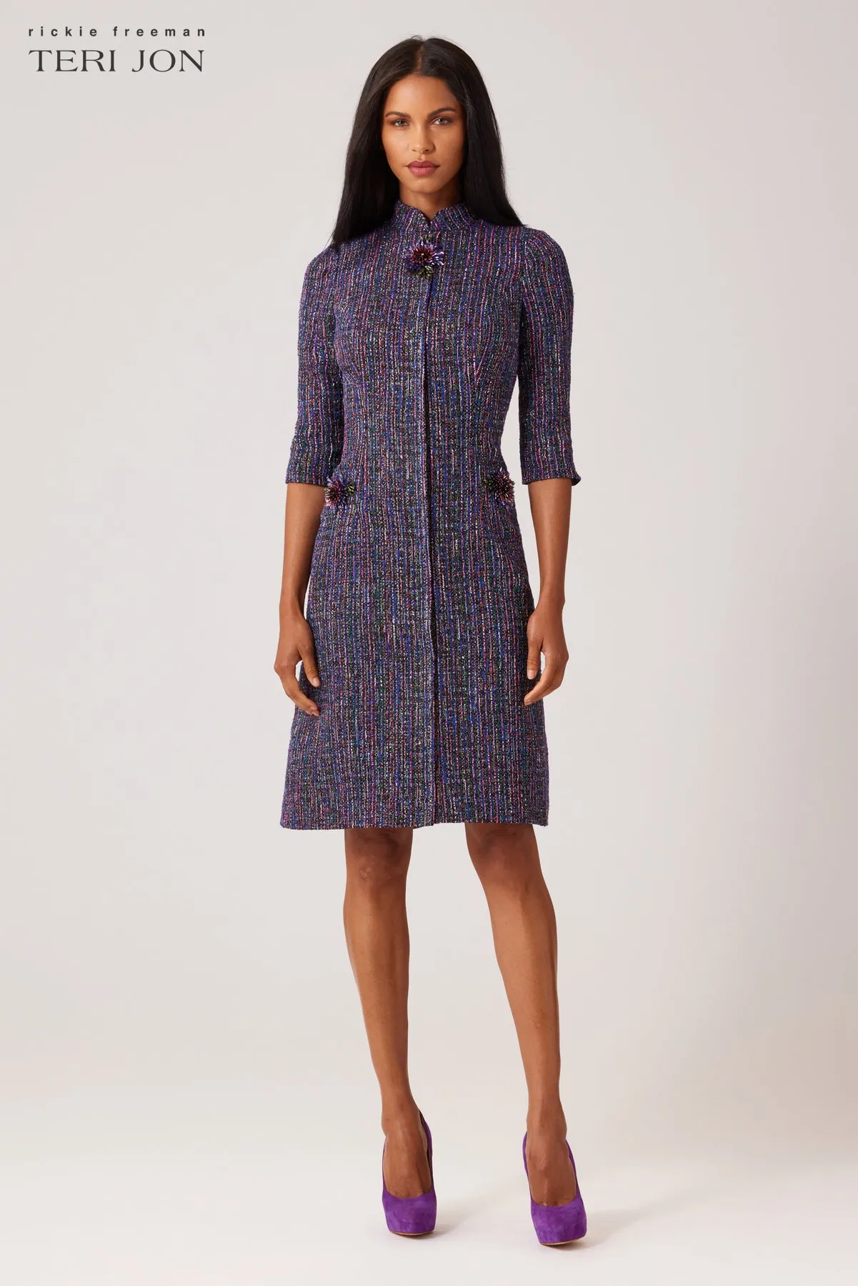 Metallic Tweed Beaded Dress sold by Teri Jon