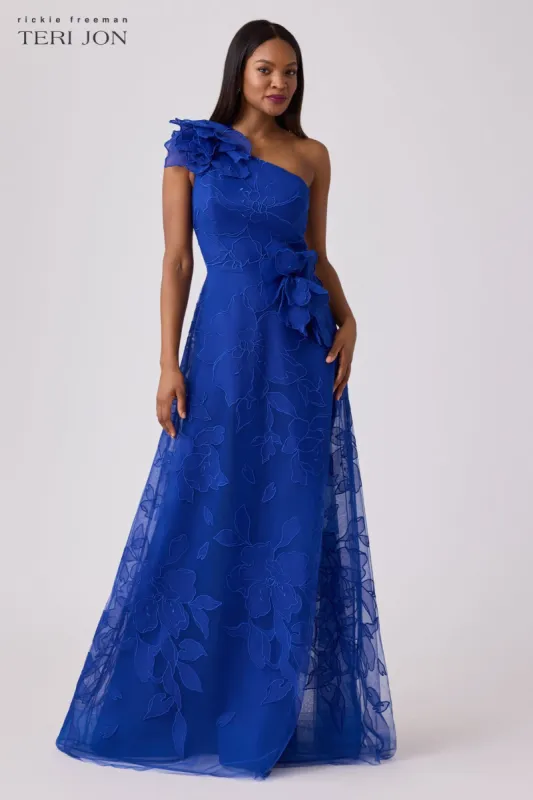 Embroidered Tulle Organza Formal Gown sold by Teri Jon