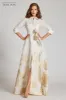 Jacquard Border Pattern Shirt Gown sold by Teri Jon