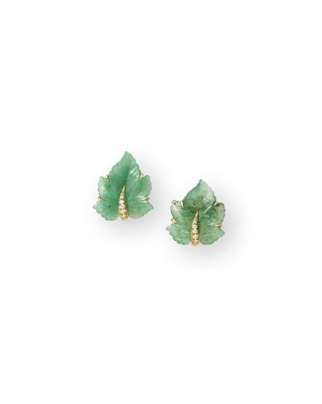 Green Leaf Earrings made by Teri Jon